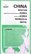 Chiny, Bhutan, Korea, Mongolia, Nepal- mapa. (1988/89 r.)
