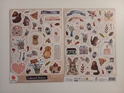 Naklejki planer scrapbooking DecoTime 2 szt. arkusze A4 - kot kura kwiaty