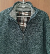 SWETER MĘSKI ZAMEK NIEBIESKI OCIEPLANY POLAREM REGULAR L