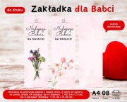Zakładka do książki dla Babci na prezent A4 PDF do druku