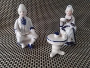 PIĘKNA  POCELANA Z FRANCJI ..KOBALTOWE ZDOBIENIA !!