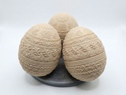 3x Jaja wielkanocne – kolor kości słoniowej