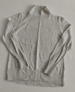 s.Oliver damski sweter z golfem asymetryczny jasnoszary XL/42