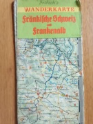 Mapa turystyczna Szwajcaria Frankońska Jura Frankońska lata 60/70