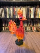 Paw kolorowy rzeźba ludowa drewniana