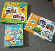 Zestaw puzzli pojazdy 2/3/4/5/6/7 elementów 