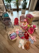 baby born lalka wózek siodełko rower krzeselko ubranka MEGA paka Mikołaj