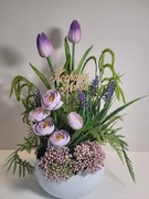 Stroik wiosenny z tulipanami. Idealny na prezent. Rękodzieło!