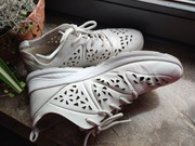 białe ażurowe sneakersy trampki półbuty sportowe damskie lekkie ala nike 