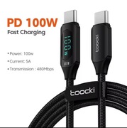 Kabel Toocki PD100W 1M USB-C do USB-C szybkie ładowanie