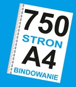Książka druk A4 mono do 750 stron + bindowanie