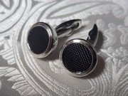 Spinki do mankietów czarno-srebrne