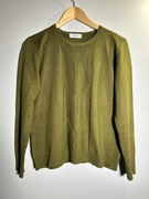 Khaki oliwkowy sweter damski l 40 kaszmir kaszmirowy sweterek ciepły miękki