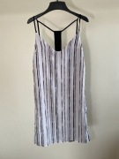 Sukienka letnia midi na ramiączkach z podszewką M w ala paski prosta