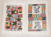 Dwa ozdobne ręczniki kuchenne frotte 56 x 39 cm; 58 x 38 cm, bawełna