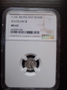 Bolesław 3 Krzywousty Denar Walka ze smokiem NGC MS 62