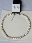 Prawdziwe perły słodkowodne z kolczykami srebro pr 925