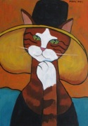 Kotka wg Amedeo Modigliani, 42x29,7, kot, koty