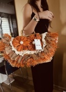 Alex Max kosz torba plażowa XXL beżowo-pomarańczowy