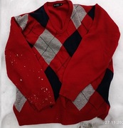 Sweter meski w kratkę, serek, rozmiar 57