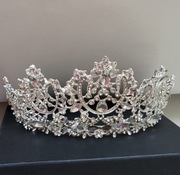 diadem KORONA SREBRNA KRYSZTAŁY CUDNA