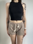 Beżowe szorty z ozdobnymi sznurkami bawełniane rozm. S Diverse