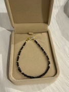 Bransoletka z naturalnymi czarnymi diamentami surowymi złoto GF Certyfikat