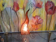 Orientalna Lampa Marokańska Stojąca Rzemiosło Artystyczne ze Szkła 55cm