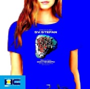 T-ShIrt, Sveti Stefan, MONTENEGRO , damska L, niebieska 