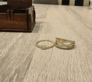 Pierścionki 2 sztuki pozłacane ok 14,5
