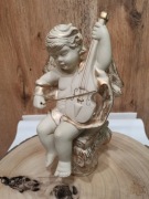 Przepiękna stylowa figurka aniołka ze skrzypcami-25 cm