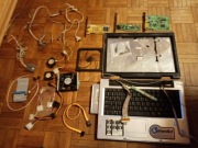 Komputer stacjonarny,karty,wentylatory i inne części +laptop ASUS A8H 
