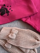 Czapka jesienna wiosenna + komin + rękawiczki fuksja r. 52 - 54