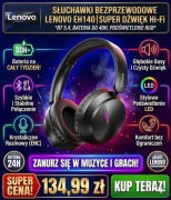 Słuchawki Bezprzewodowe Lenovo EH140 Bluetooth 5.4 Hi-Fi Gaming 35h MOC!