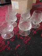 Kryształowe kieliszki PRL do koniaku 6 sztuk