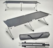 ŁÓŻKO POLOWE TURYSTYCZNE PRZENOŚNE SKŁADANE WĘDKARSKIE OGRODOWE SZARY