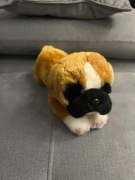Maskotka pluszak pies / piesek leżący Boxer / bokser 30cm  | SUKI