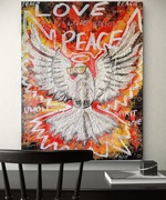 35. Obraz gołąb strukturalny 3D jak plakat napisy 