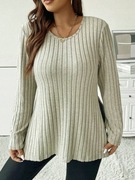 SIWY SWETER DŁUGI RĘKAW ROZCIĘCIA rozm. 42 / XL  (A028)