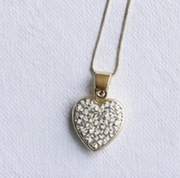 Złoty komplet – łańcuszek z zawieszką SERCE pr. 375