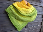chusta mech na szydełku kolor zieleń, żółty