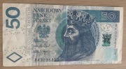 Banknot radarowy 50zł, BK 3036303, radar, palindrom
