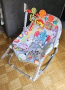 Dziecięcy leżaczek bujaczek 0-18kg nowy niemowęcy unisex kolorowy wibracje