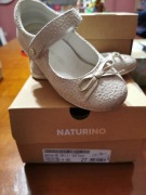 Baleriny Naturino r. 27 białe w złote cętki 