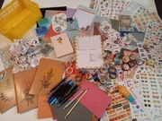 Zestaw scrapbooking notes planer cytryna + taśmy, naklejki