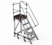 Drabina magazynowa podest jezdny HIGHER S-8704-Y 4 stopnie + podest