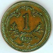 AUSTRIA 1 HELLER 1893 Cu - śliczny stan