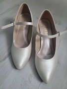 BRILU POLSKIE ŚLUBNE PERŁOWE CZÓŁENKA Z PASKIEM ETHER IVORY 39