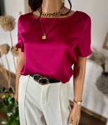 Satynowa elegancka stylowa  bluzka fuksja Freequent s 36 m 38