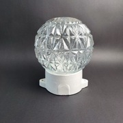 Plafon szklany na podstawie ceramicznej - stan idealny - lata 70 2 sztuka